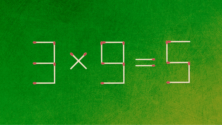 האם תצליחו לפתור את המשוואה באמצעות הזזת גפרור אחד בלבד?