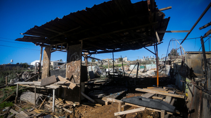 נזקי פרעות המתנחלים בפונדוק, 20.1.25 (צילום: נסאר אשתייה, פלאש 90)