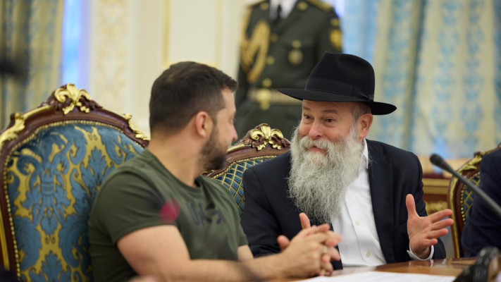 הרב שמואל קמנצקי ונשיא אוקראינה ולדימיר זלנסקי