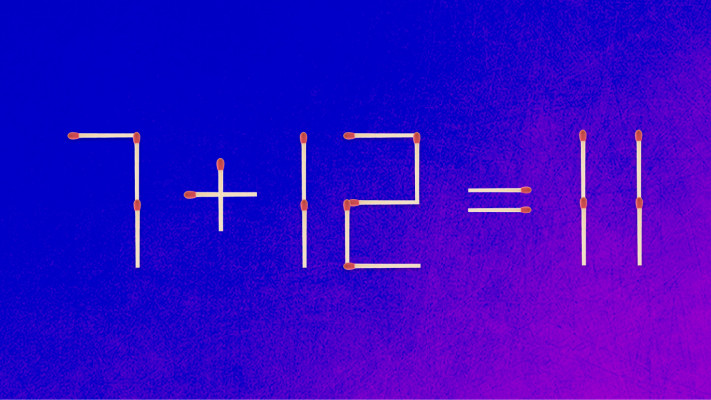 האם תצליחו לפתור את המשוואה באמצעות הזזת גפרור אחד בלבד?