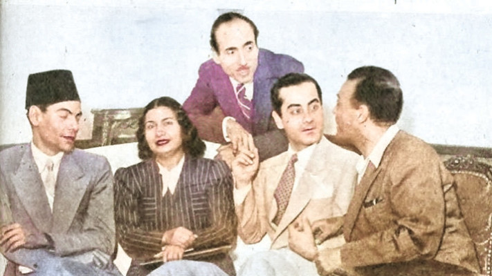 משמאל לימין - ריאד אל סונבאטי , אום כולתום , מוחמד אל קאסבגי , פריד אל-אטרש , זכריה אחמד 