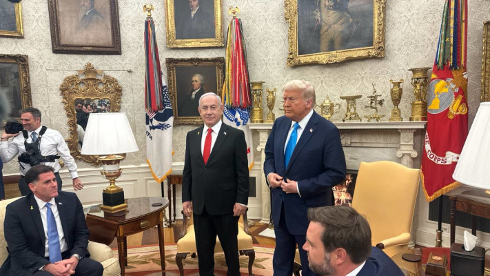 טראמפ ונתניהו בבית הלבן (צילום: רשתות חברתיות, שימוש לפי סעיף 27 א')