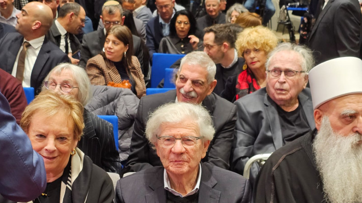אהרן ברק, דורית בייניש (צילום: אברהם בלוך)