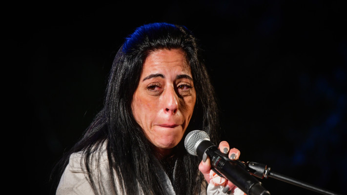 עינב צנגאוקר בעצרת לשחרור חטופים (צילום: אבשלום ששוני)