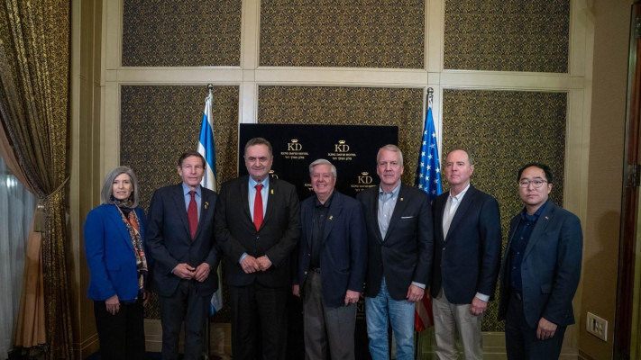 ישראל כ''ץ בפגישה עם סנאטורים אמריקאים  (צילום: אריאל חרמוני, משרד הביטחון)