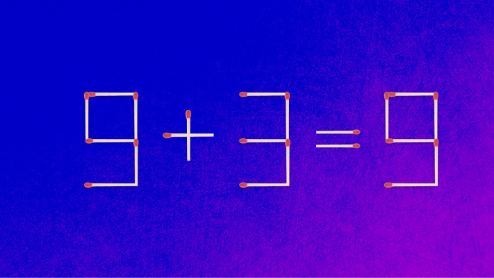 האם תצליחו לפתור את המשוואה באמצעות הזזת גפרור אחד בלבד?