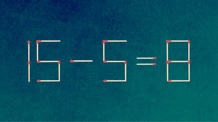 האם תצליחו לפתור את המשוואה באמצעות הזזת גפרור אחד בלבד?