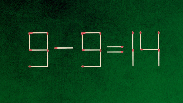 האם תצליחו לפתור את המשוואה באמצעות הזזת גפרור אחד בלבד?