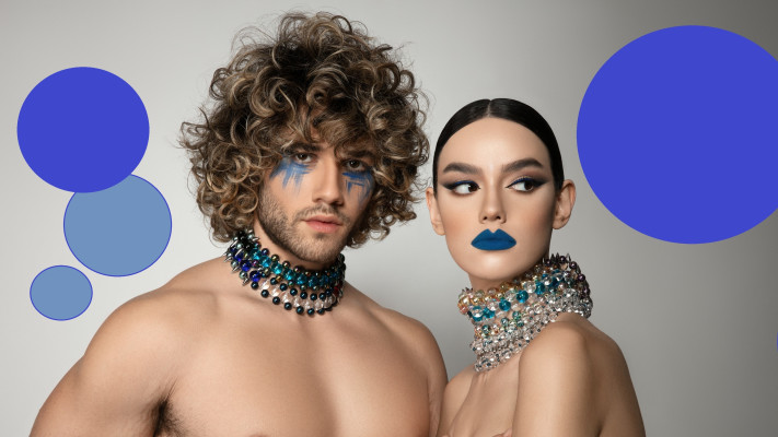כחול אוקיינוס, איפור ירין שחף (צילום: סער פסח)
