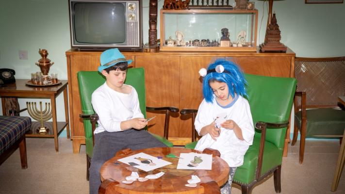 פורים בצריף בן-גוריון (צילום: חנן אפשטיין)