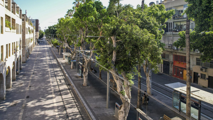 שדרות ירושלים בתל אביב (צילום: עיריית תל אביב – יפו וחברת נת''ע)