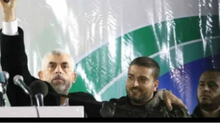 אוסאמה טבש ויחיא סינוואר  (צילום: רשתות ערביות)