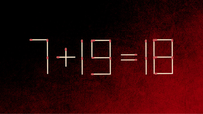 האם תצליחו לפתור את המשוואה באמצעות הזזת גפרור אחד בלבד?