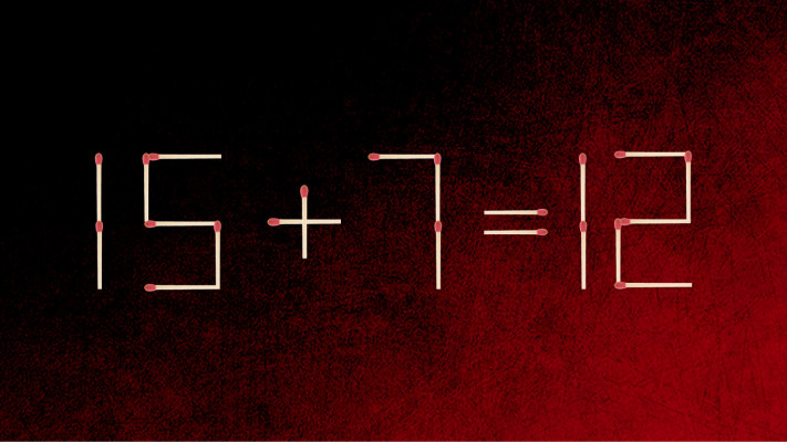 האם תצליחו לפתור את המשוואה באמצעות הזזת גפרור אחד בלבד?