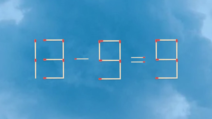 האם תצליחו לפתור את המשוואה באמצעות הזזת גפרור אחד בלבד?