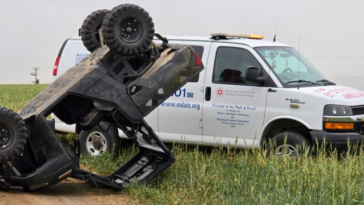 אתר התהפכות הטרקטורון בו נפצע הנער בן 16