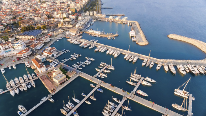 LIMASSOL, CYPRUS, 18 March Aerial view of the beautiful Marina in Limassol city in Cyprus (צילום: יח''צ)