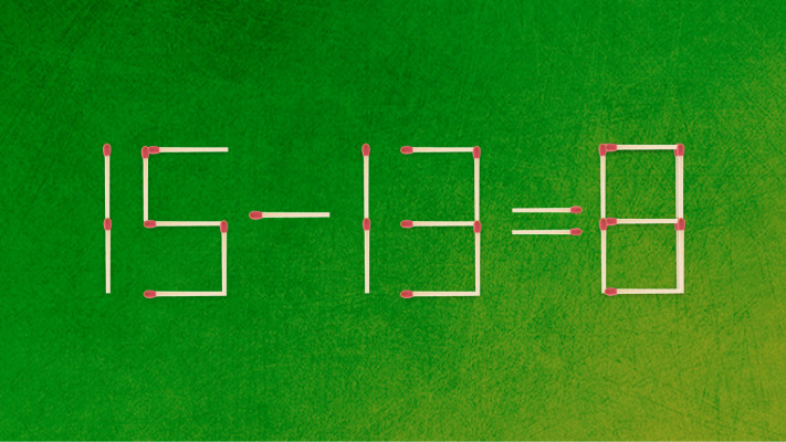 האם תצליחו לפתור את המשוואה באמצעות הזזת גפרור אחד בלבד?