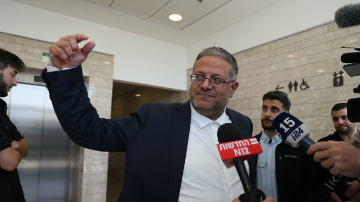 איתמר בן גביר בדיון בבית המשפט אודות בכיר השב''כ (צילום: יונתן שאול, פלאש 90)