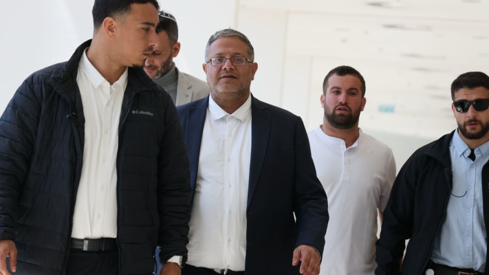 איתמר בן גביר בדיון בבית המשפט אודות בכיר השב''כ (צילום: יונתן שאול, פלאש 90)