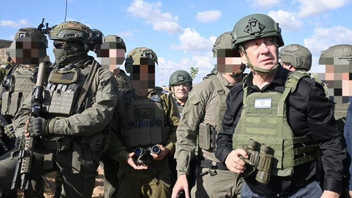 בנימין נתניהו ברצועת עזה (צילום: חיים צח, לע''מ)