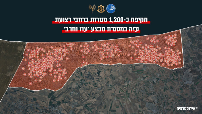 המטרות שהותקפו במבצע ''עוז וחרב'' ברצועת עזה, אילוסטרציה