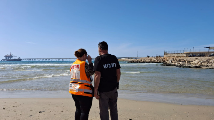 איחוד והצלה בחוף אולגה, מחפשים אחר הכריש (צילום: איחוד הצלה)