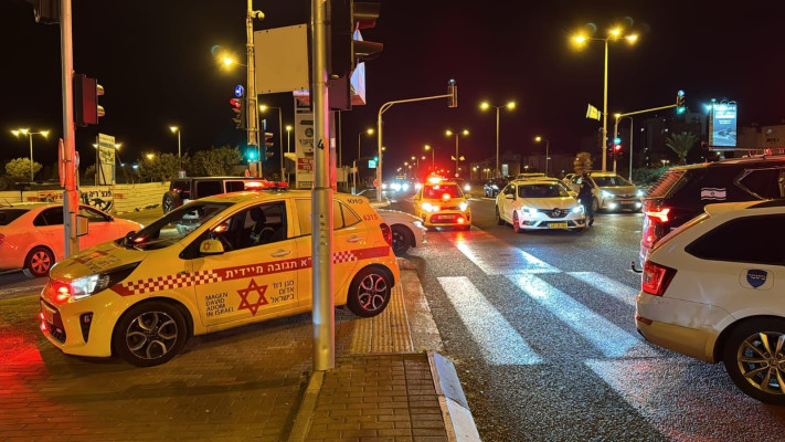 זירת אירוע התאונה בחיפה (צילום: תיעוד מבצעי מד''א)