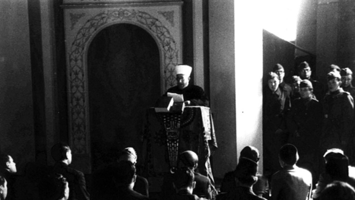 Discours d'incitation du Mufti à la mosquée islamique de Berlin, à l'occasion de l'anniversaire du prophète Mahomet, le 19 mars 1943 (Photo : avec l'aimable autorisation du Dr Edi Cohen)
