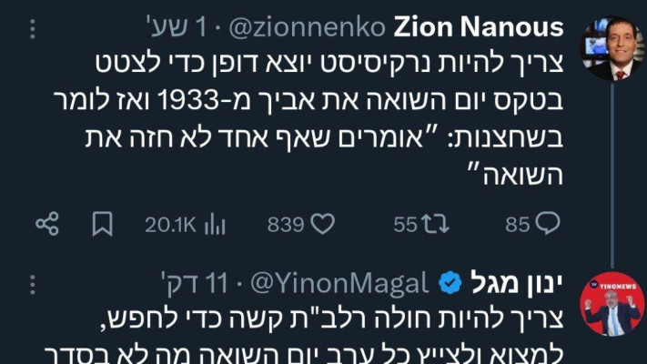 ינון מגל מגיב לציון נאנוס (צילום: צילום מסך)