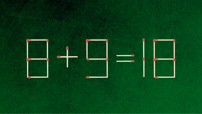 האם תצליחו לפתור את המשוואה באמצעות הזזת גפרור אחד בלבד?