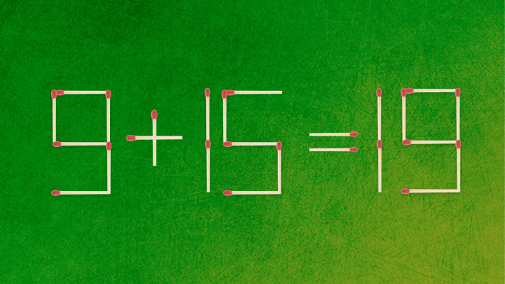 האם תצליחו לפתור את המשוואה באמצעות הזזת גפרור אחד בלבד?