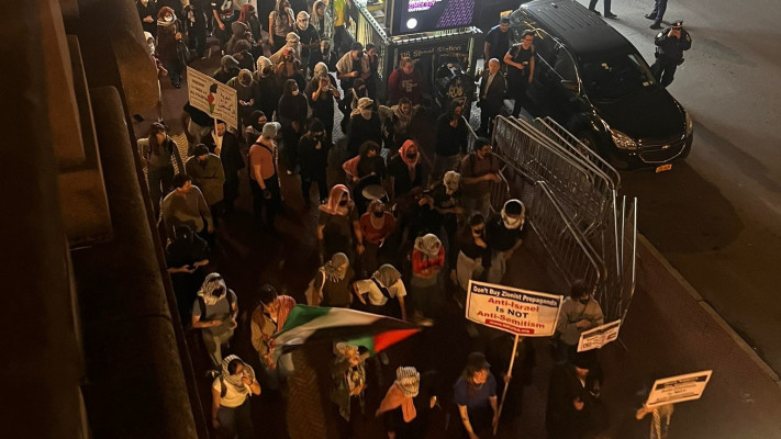 הםגנות פרו פלסטיניות באוניברסיטת קולומביה (צילום: טום רוזנצווייג)
