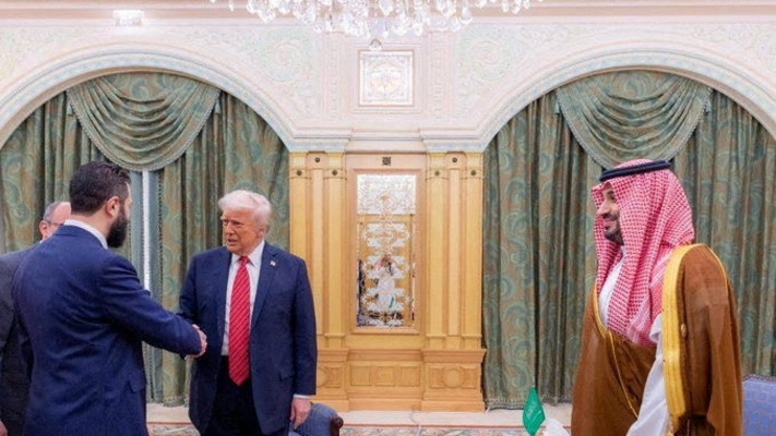 אחמד א-שרע, דונלד טראמפ (צילום: Saudi Press Agency/Handout via REUTERS )