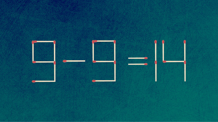 האם תצליחו לפתור את המשוואה באמצעות הזזת גפרור אחד בלבד?