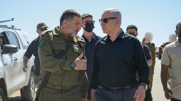 בנימין נתניהו, האלוף דוד זיני  (צילום: מעיין טואף/ לע''מ)