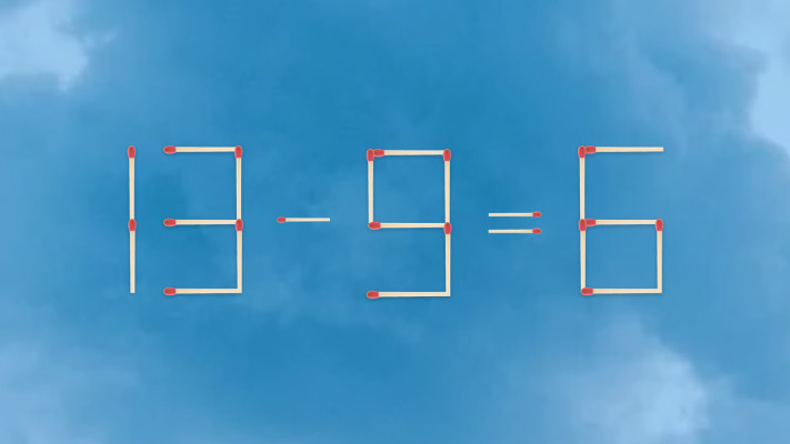 האם תצליחו לפתור את המשוואה באמצעות הזזת גפרור אחד בלבד?