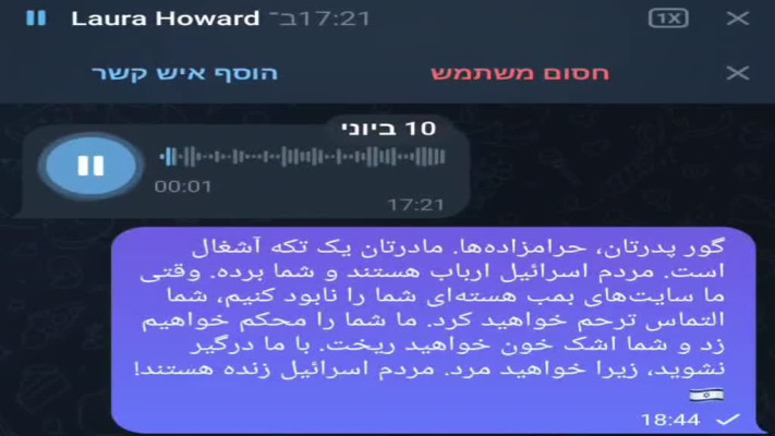 איראן שולחת הודעות קוליות בטלגרם לגיוס מרגלים (צילום: אברהם בלוך)