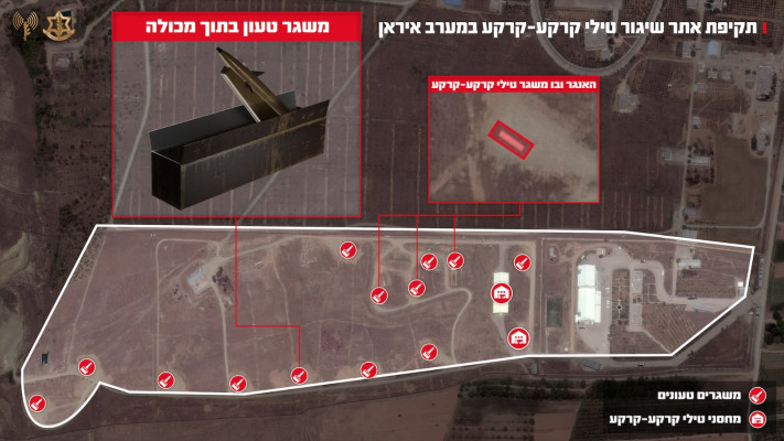 תקיפת אתרי השיגור במערב איראן, מנגנונים במכולות (צילום: דובר צה''ל)