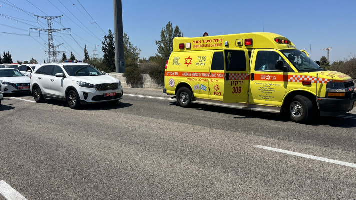 אמבולנס וניידת משטרה בכביש 6