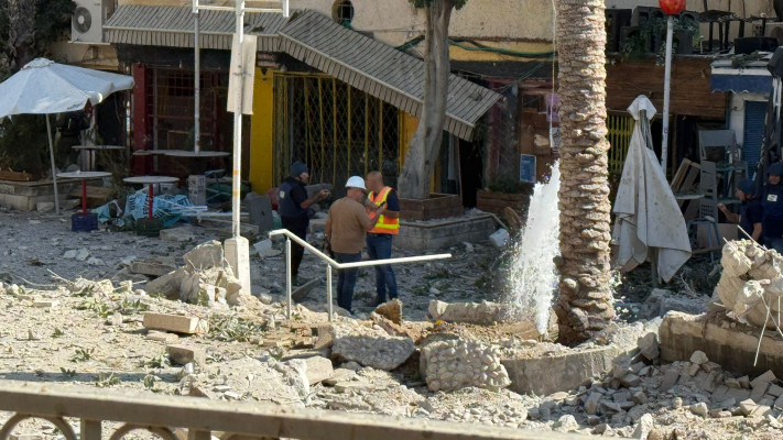 זירת הנפילה בחיפה (צילום: ראובן כהן, דוברות עיריית חיפה)