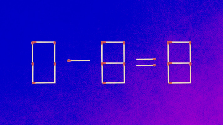 האם תצליחו לפתור את המשוואה באמצעות הזזת גפרור אחד בלבד?