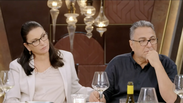 רותי ברודו עם חיים כהן. ''המטבח המנצח'' (צילום: צילום מסך קשת 12)