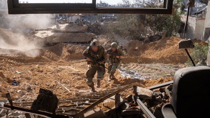 פעילות כוחות צוות הקרב של חטיבת הנח״ל ברצועת עזה (צילום: דובר צה''ל)