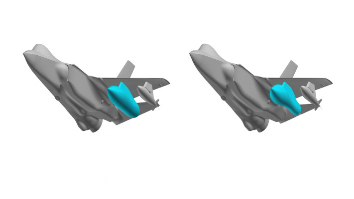  מיכלי דלק חיצוניים למטוס קרב מדגם F-35 (צילום: AI)