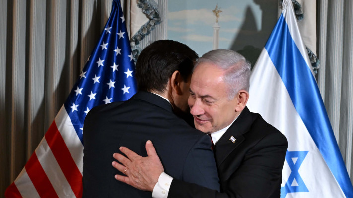 בנימין נתניהו ומרקו רוביו (צילום: אבי אוחיון, לעמ)