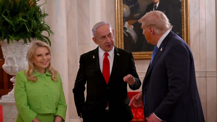 בנימין ושרה נתניהו עם דונלד טראמפ  (צילום: אבי אוחיון, לע''מ)
