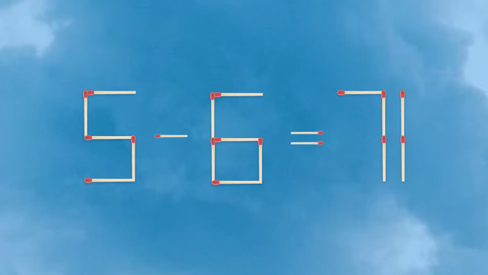 האם תצליחו לפתור את המשוואה באמצעות הזזת גפרור אחד בלבד?