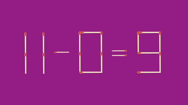 האם תצליחו לפתור את המשוואה באמצעות הזזת גפרור אחד בלבד?