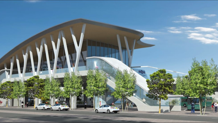 הדמיה של תחנת הרצליה החדשה (צילום: דוברות רכבת ישראל)